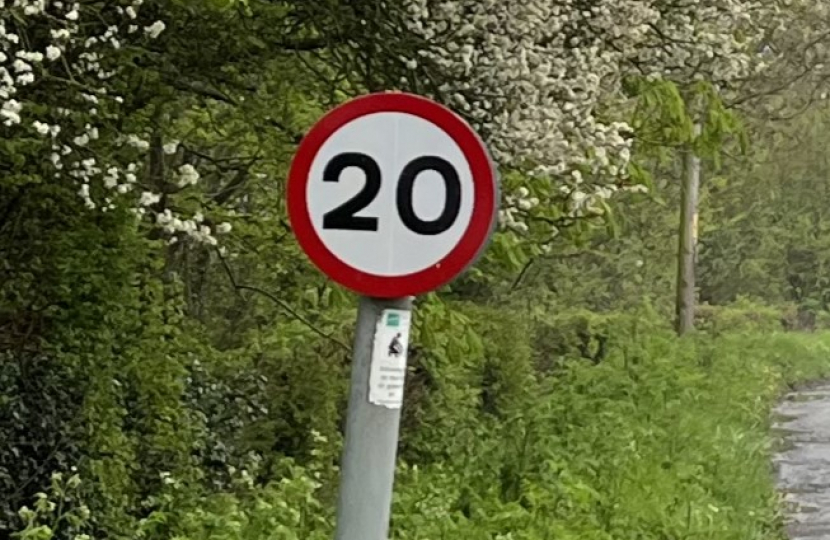 20 miles per hour speed limit sign