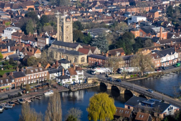 Aerial shot of Henley-on-Thames